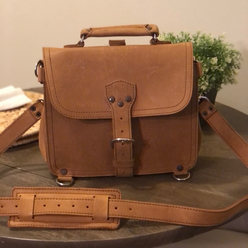 Saddleback Leather Messenger Crossbody Bag, Tabacco